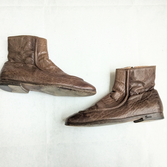 Gucci Size Zip Boots Brown Leather Men's Size US 8.5